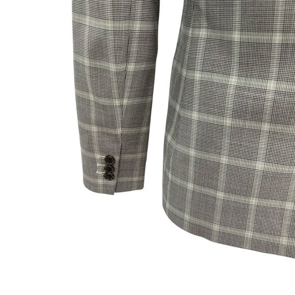 J. Crew Devon Blazer Plaid Italian Stretch Tollegno Wool Blend Gray Size 0P - Picture 10 of 14